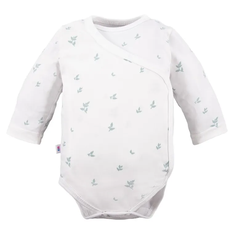 Body niemowlęce z długim rękawem, białe, Eevi