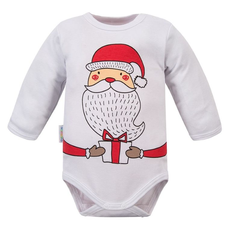 Body niemowlęce z długim rękawem, białe, Eevi