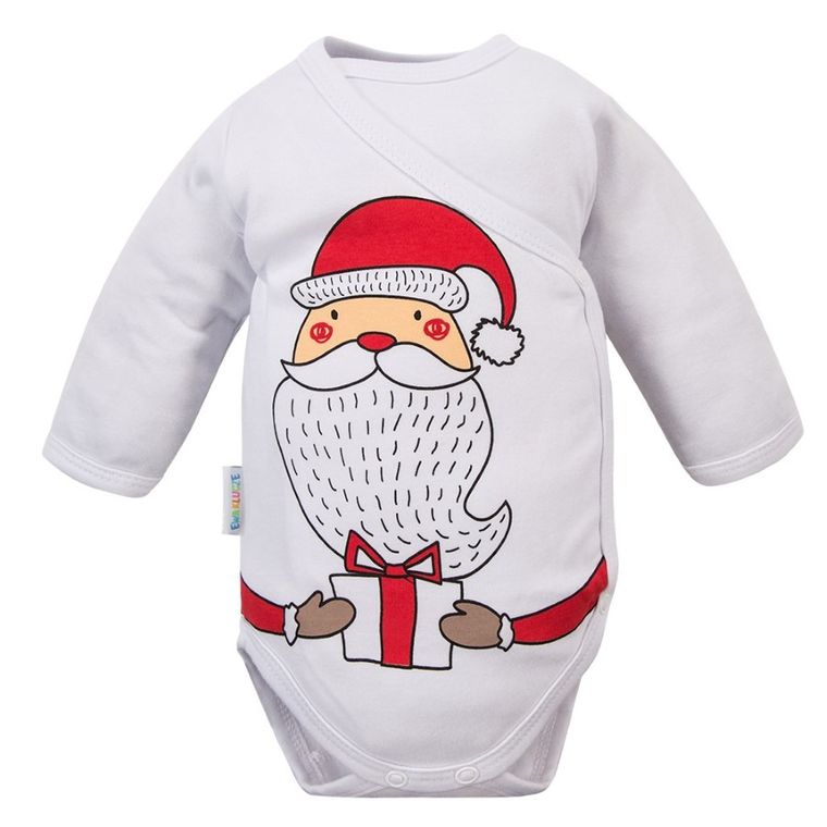 Body niemowlęce z długim rękawem, białe, Eevi