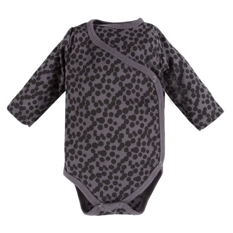 Body niemowlęce z długim rękawem, ciemnoszare, Eevi
