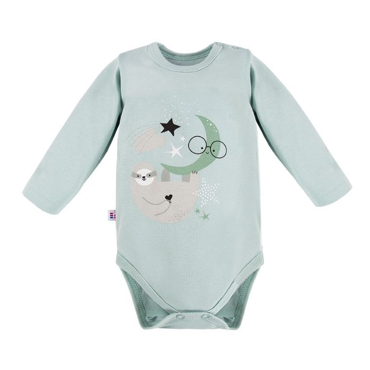 Body niemowlęce z długim rękawem, miętowe, Eevi