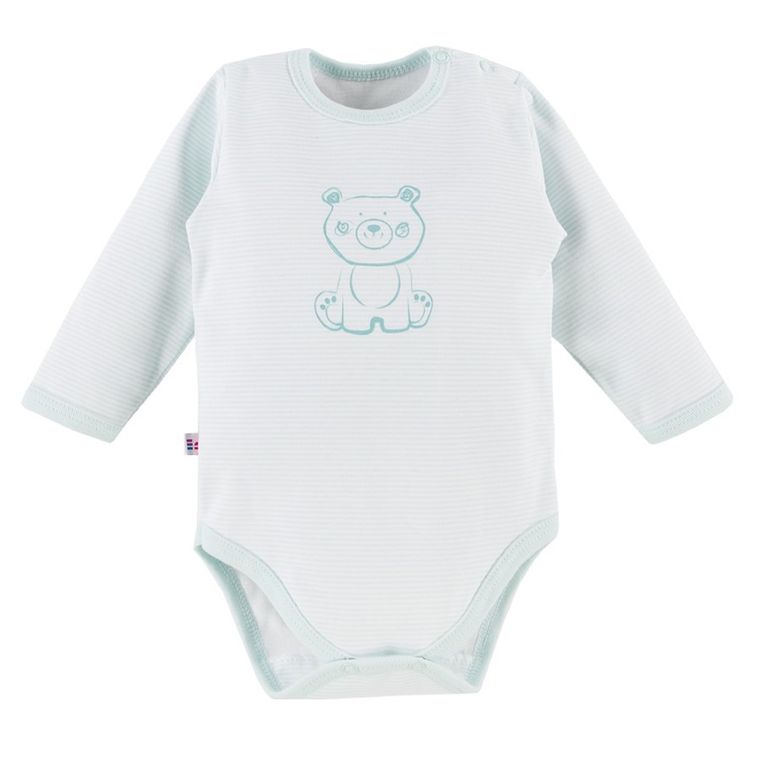 Body niemowlęce z długim rękawem, miętowe, Eevi