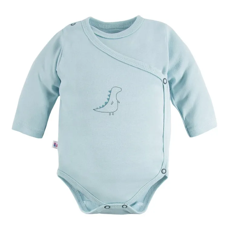 Body niemowlęce z długim rękawem, niebieskie, Eevi