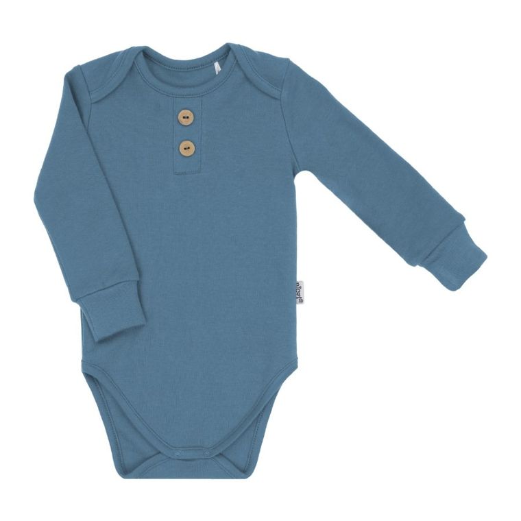Body niemowlęce z długim rękawem, niebieskie, Nicol