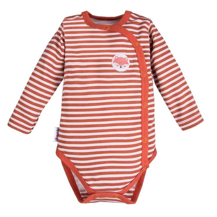 Body niemowlęce z długim rękawem, pomarańczowe, Eevi