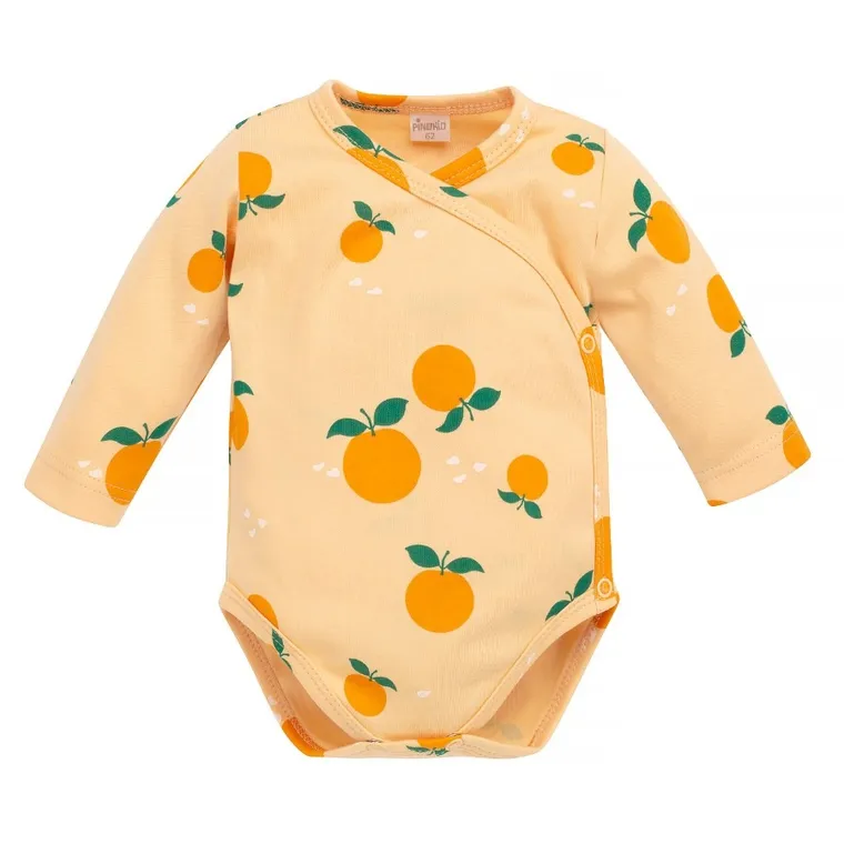 Body niemowlęce z długim rękawem, pomarańczowe, Pinokio