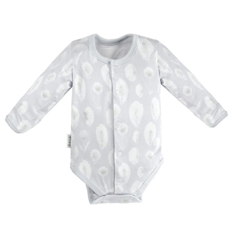 Body niemowlęce z długim rękawem, szare, Bamboo, Eevi