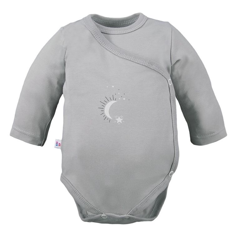 Body niemowlęce z długim rękawem, szare, Eevi