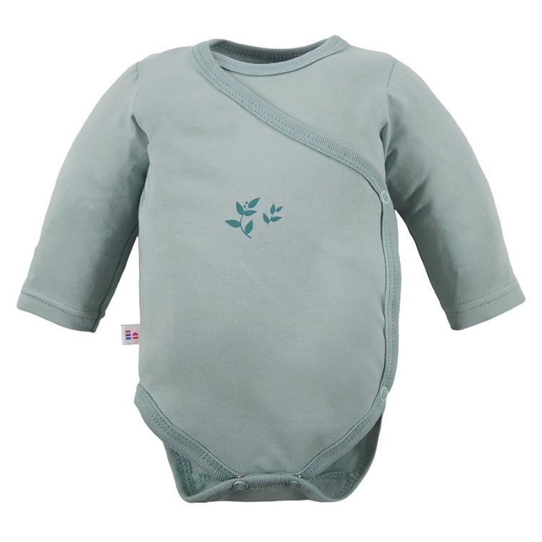 Body niemowlęce z długim rękawem, zielone, Eevi