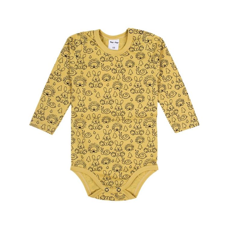 Body niemowlęce z długim rękawem, żółte, Tup Tup