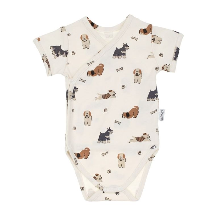 Body niemowlęce z krótkim rękawem, beżowe, Nicol