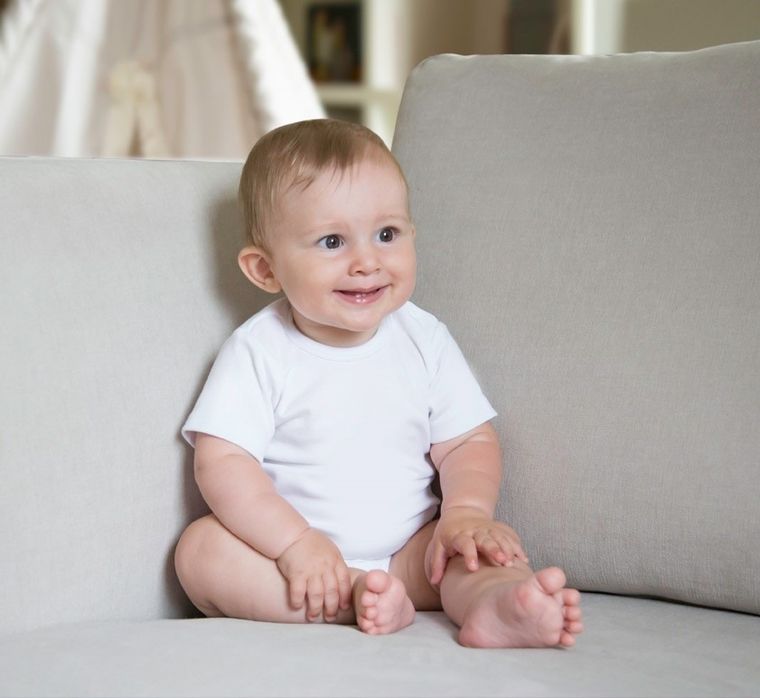 Body niemowlęce z krótkim rękawem, białe, Eevi