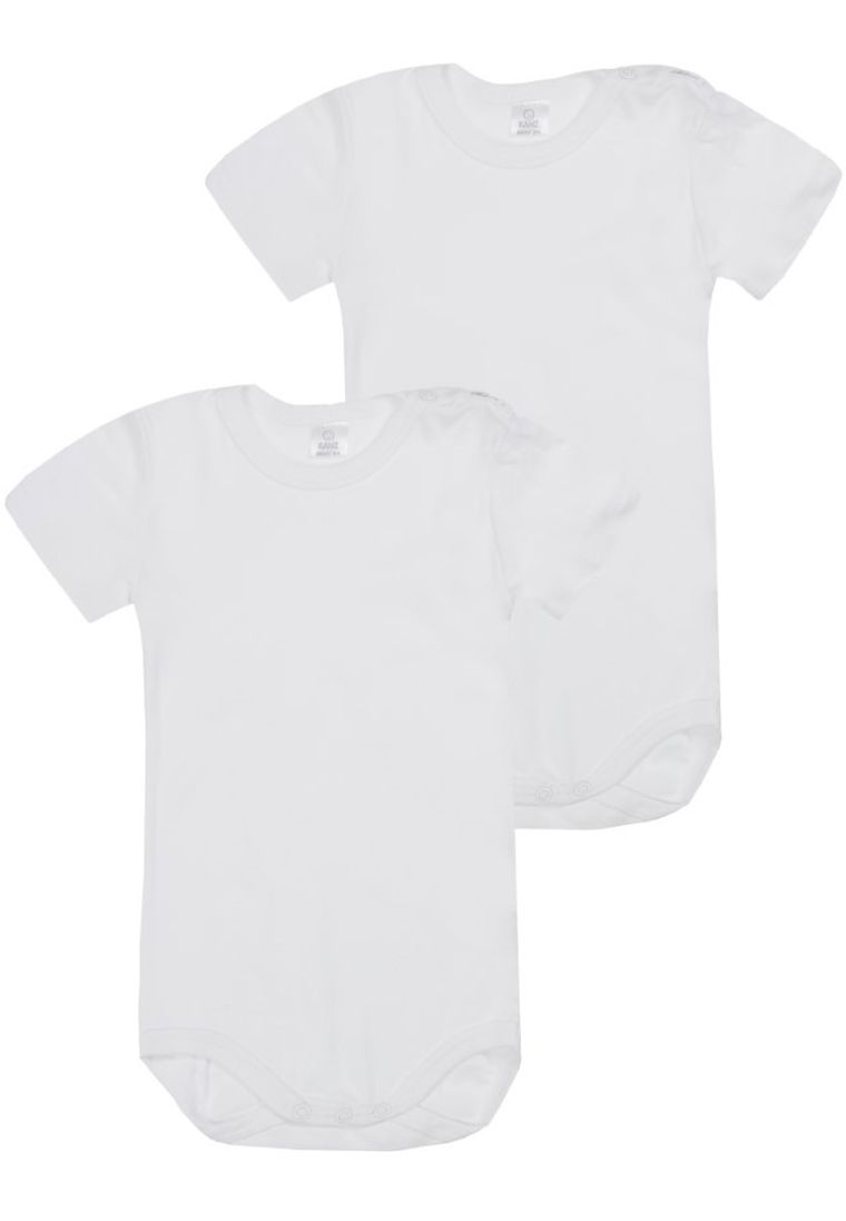 Body niemowlęce z krótkim rękawem, białe, zestaw, 2 szt., Kanz