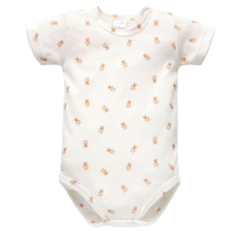 Body niemowlęce z krótkim rękawem, ecru, Pinokio