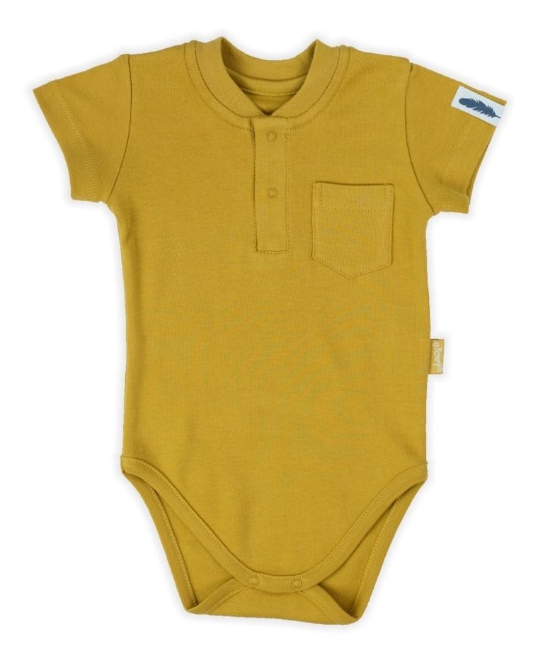 Body niemowlęce z krótkim rękawem, żółte, Nicol