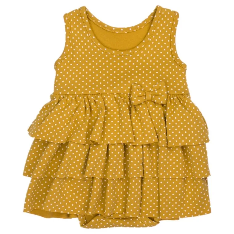 Body sukienka dziewczęce bez rękawów, żółte, Nicol