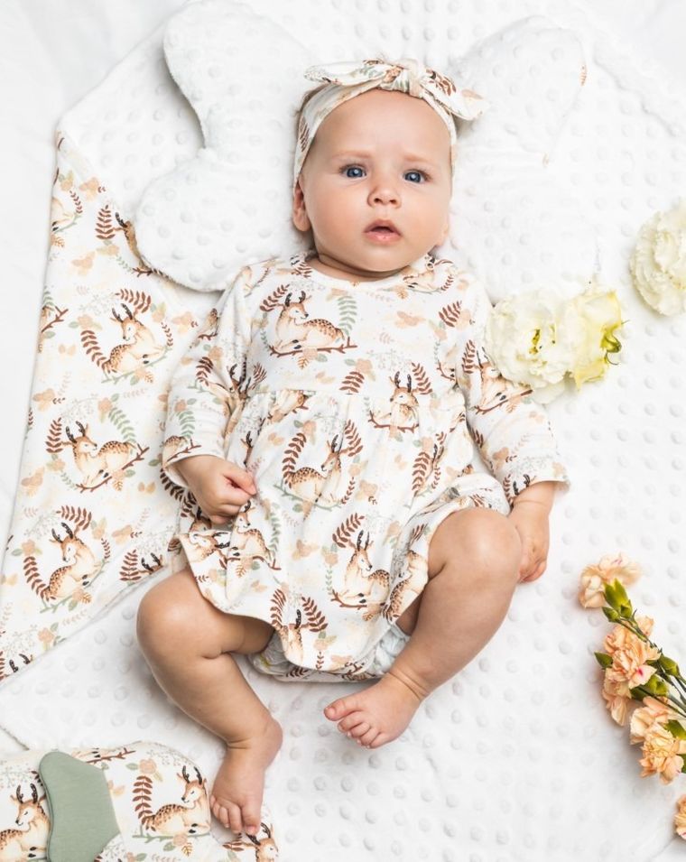 Body sukienka dziewczęce z długim rękawem, ecru, Nicol