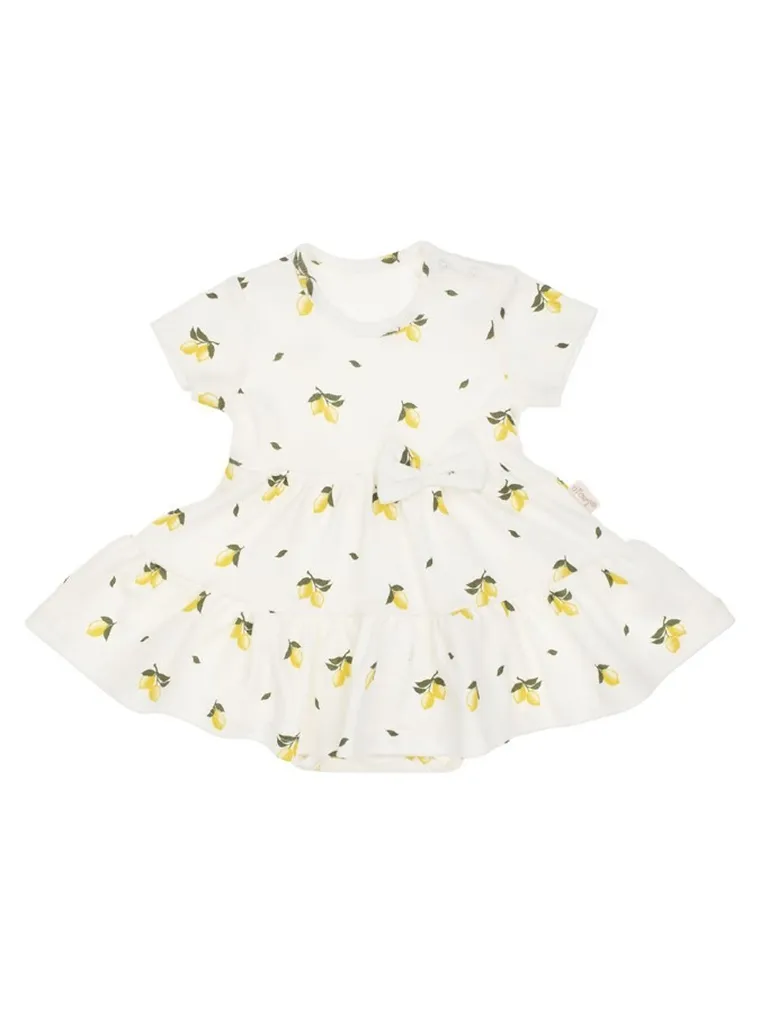 Body sukienka dziewczęce z krótkim rękawem, ecru, Nicol