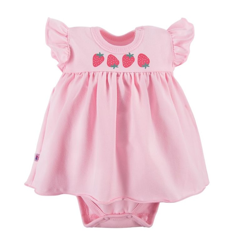 Body sukienka dziewczęce z krótkim rękawem, różowe, Eevi