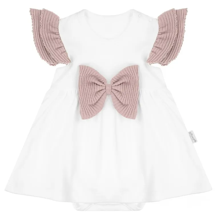 Body sukienka z krótkim rękawem, białe, Nicol