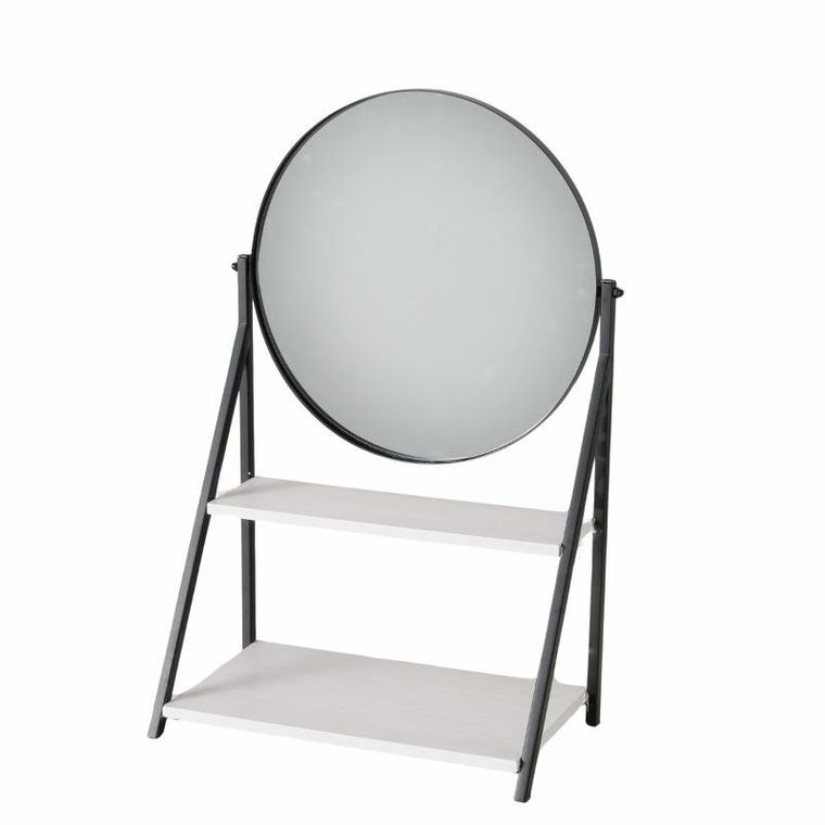 Boltze, Acapulco, okrągłe lusterko stojące z półką, 50,5 cm