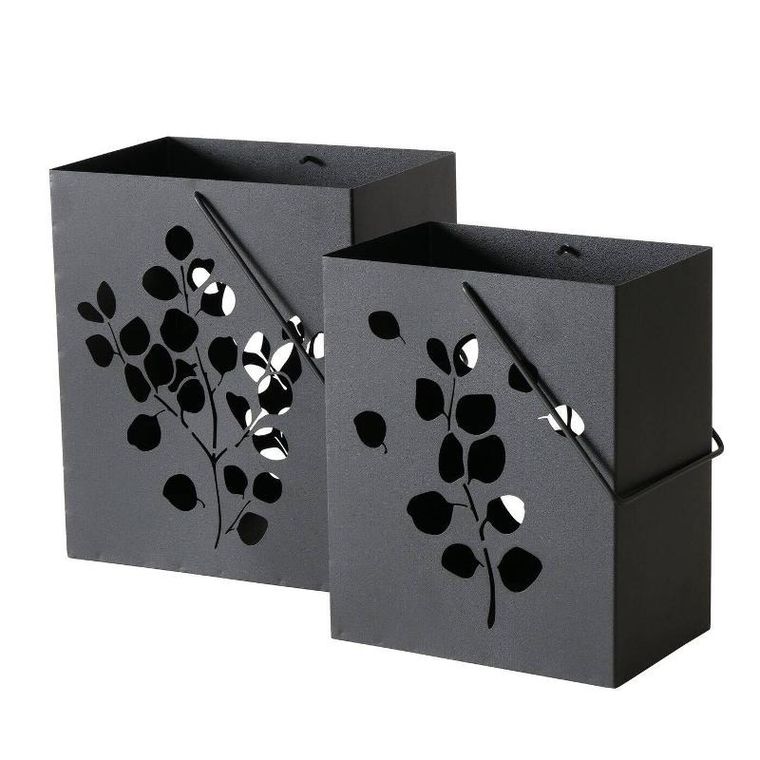 Boltze Garden, Calypso, lampion metalowy, czarny, 2 szt.