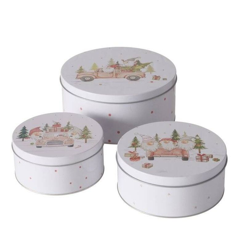 Boltze Home, Carrie, zestaw trzech puszek do przechowywania, średnica 14-20 cm