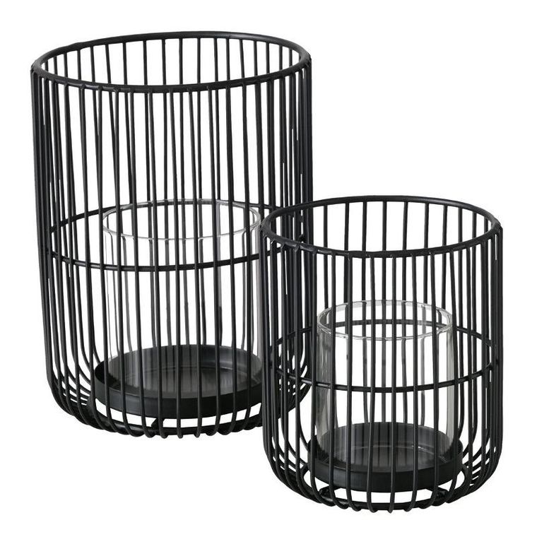 Boltze Home, Cindy, lampion metalowy ze szklanym wkładem, 14 - 20 cm