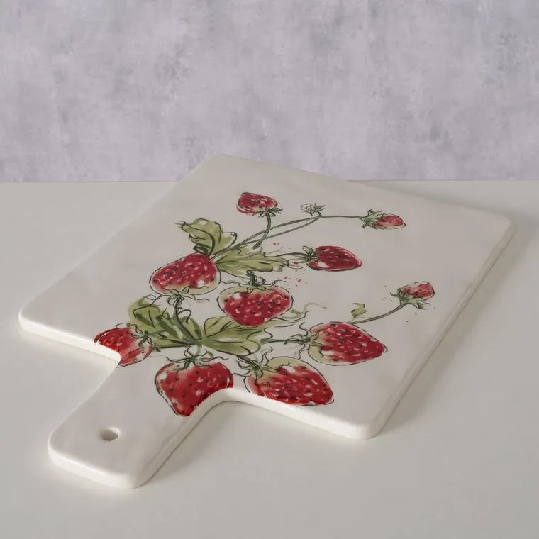 Boltze Home, deska do serwowania, krojenia, wzór w truskawki, 34-24 cm