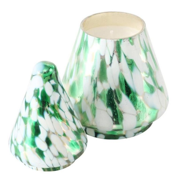 Boltze Home, Dotti, szklana świeca w kształcie choinki, 17,5 cm