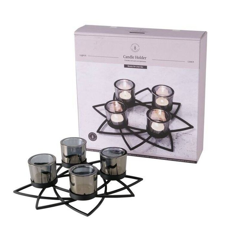 Boltze Home, Elenyi, metalowy stroik, świecznik, 8 cm