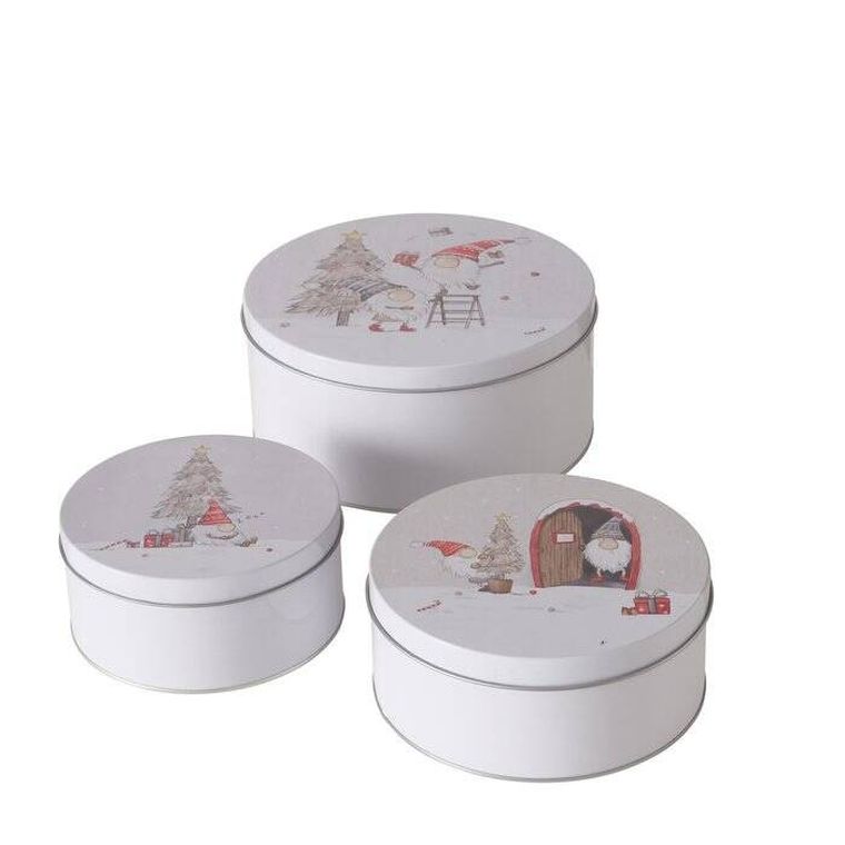 Boltze Home, Fiete, zestaw trzech puszek do przechowywania, średnica 14-20 cm