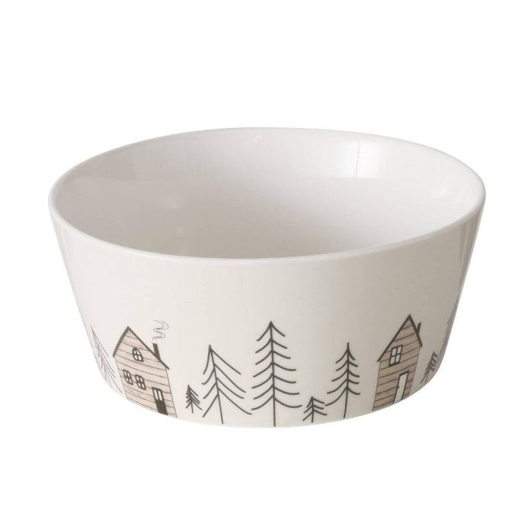 Boltze Home, Homewood, miseczka z zimowym motywem choinek, średnica 15 cm