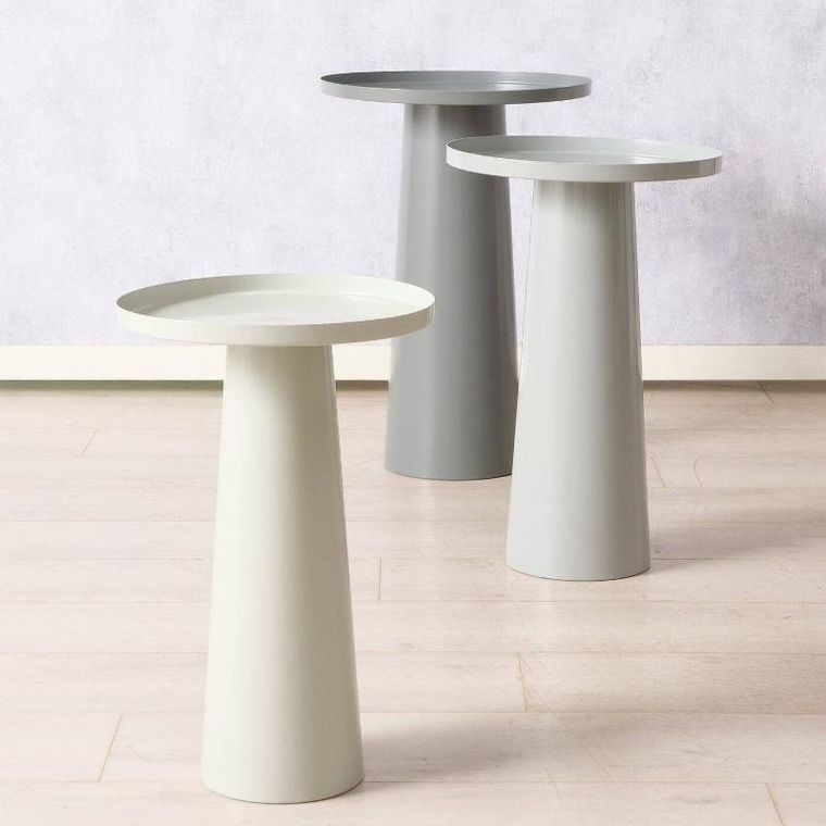 Boltze Home, Jacky, zestaw stolików kawowych, szarych, 3 stoliki pomocnicze