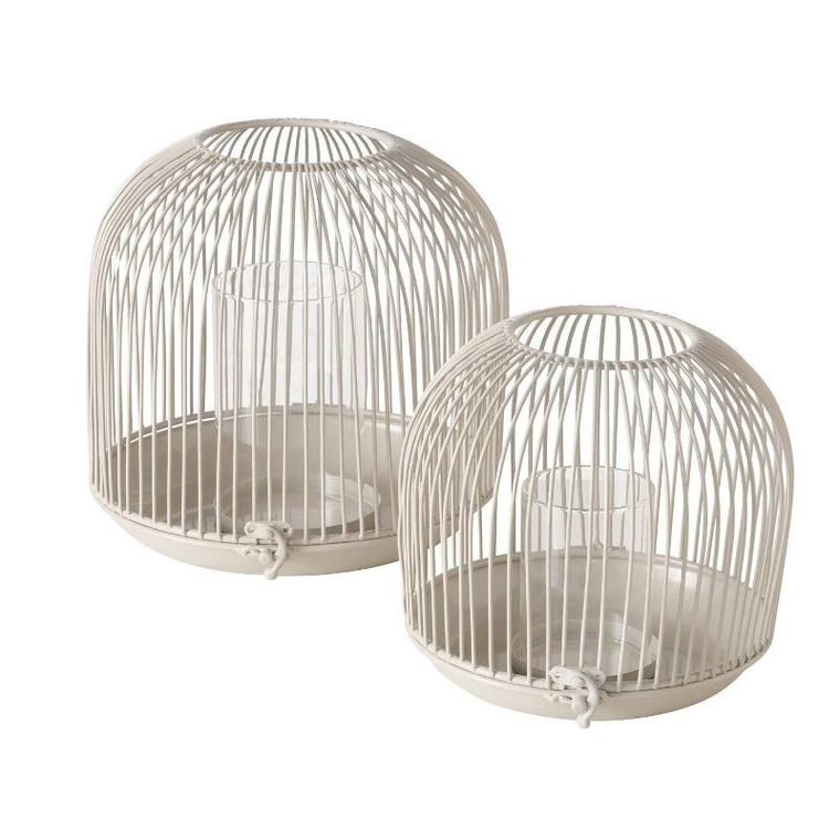 Boltze Home, Justine, lampiony metalowe, beżowe, 2 szt.