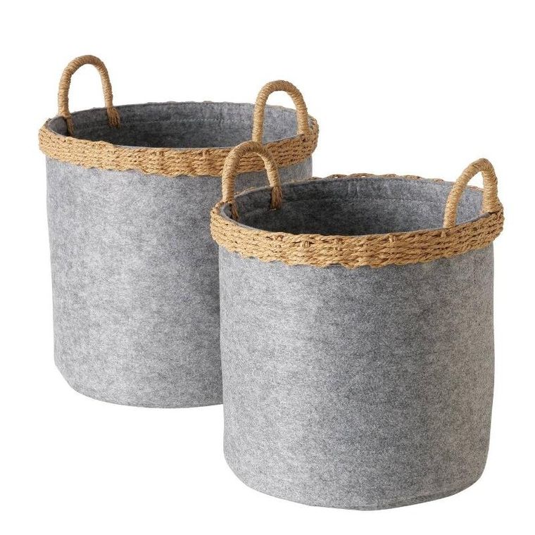 Boltze Home, kosze do przechowywania, Nilo, filcowe, okrągłe, 2 szt.
