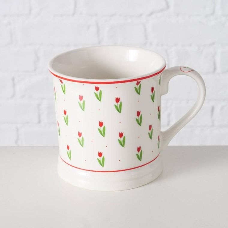 Boltze Home, kubek do kawy i herbaty, Danique, wzór w tulipany, 420 ml
