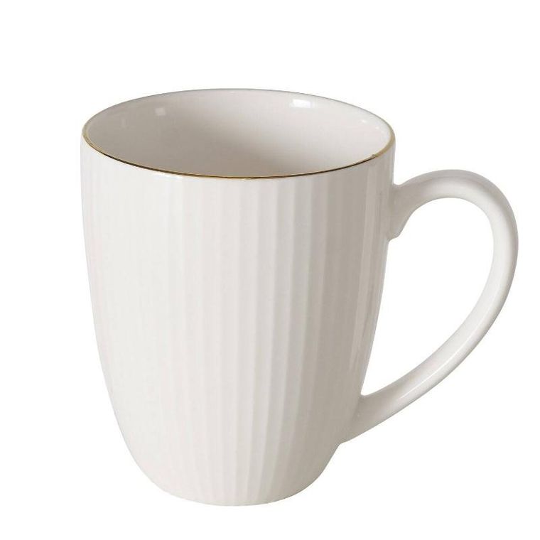 Boltze Home, kubek porcelanowy, Kelly, biały, 400 ml