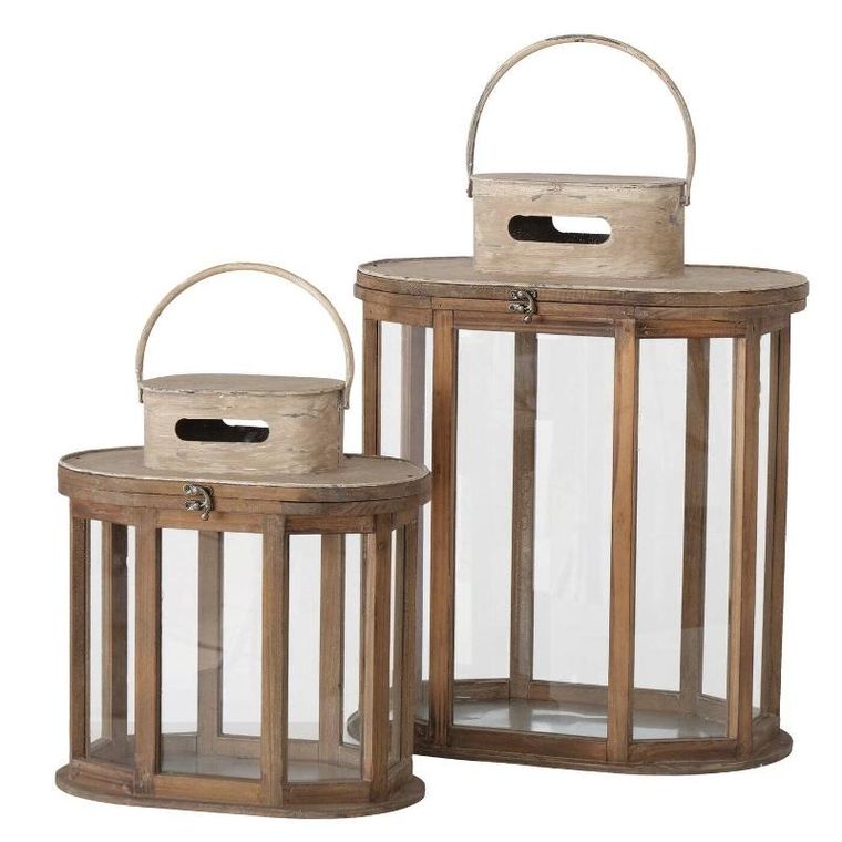 Boltze Home, lampiony drewniane Luarie, 2 szt.