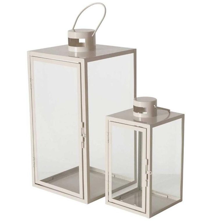 Boltze Home, lampiony metalowe, Arania, beżowe, 2 szt.