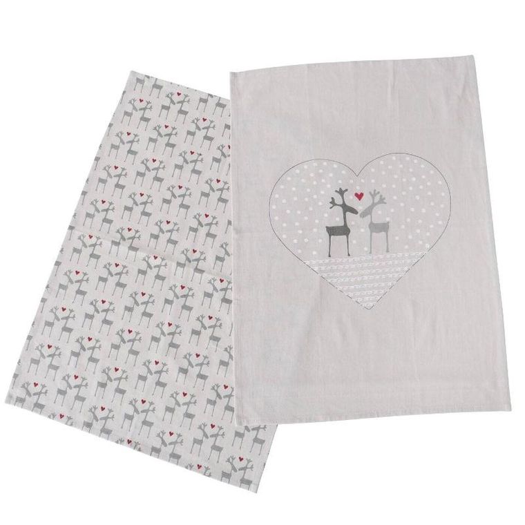 Boltze Home, Lovelies, ścierki kuchenne w świąteczny wzór, 50-70 cm, 2 szt.