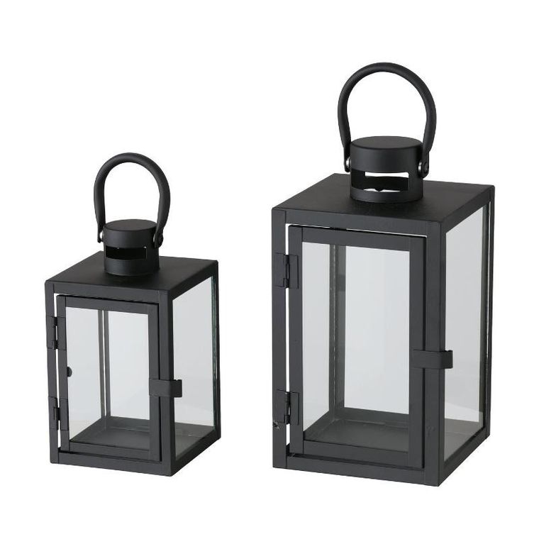 Boltze Home, metalowy lampion ze szklaną szybą, dwa rozmiary, Arana