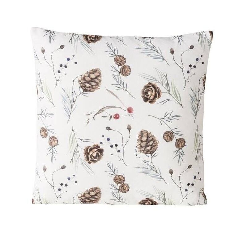 Boltze Home, Nordala, ozdobna poduszka z wzorem zimowych roślin, 45-45 cm