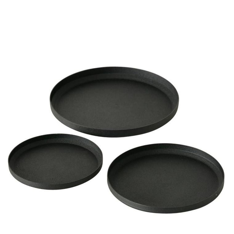 Boltze Home, podstawki na świece Mio, 3 szt., czarny mat