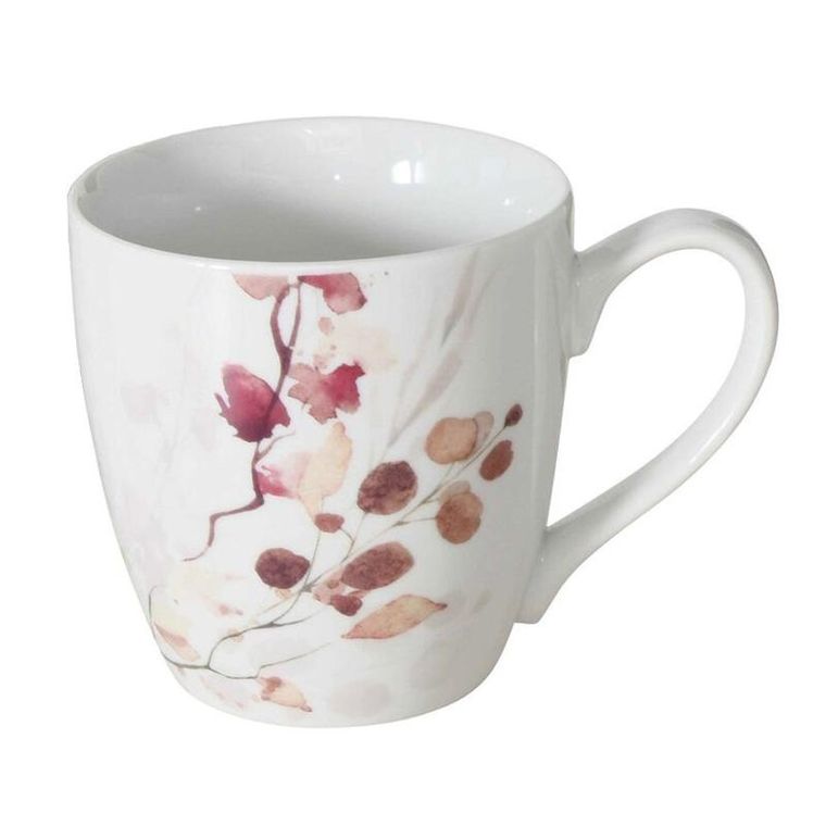Boltze Home, porcelanowy kubek ze wzorem kwiatów, Bernada, 480 ml