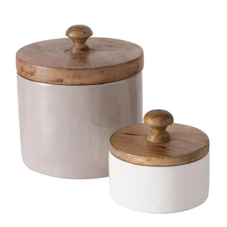 Boltze Home, pudełko do przechowywania, Pelia, drewno mango, 2 szt.