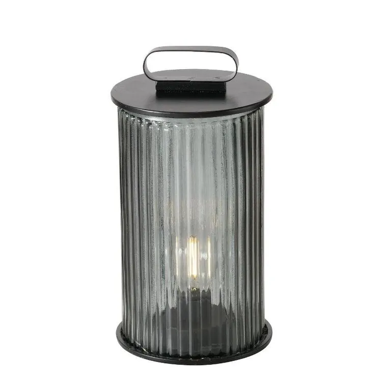 Boltze Home, Spargo, lampion, ryflowane szkło, czarny