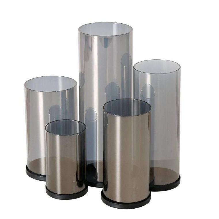 Boltze Home, srebrne świeczniki, metalowe, 4 szt.