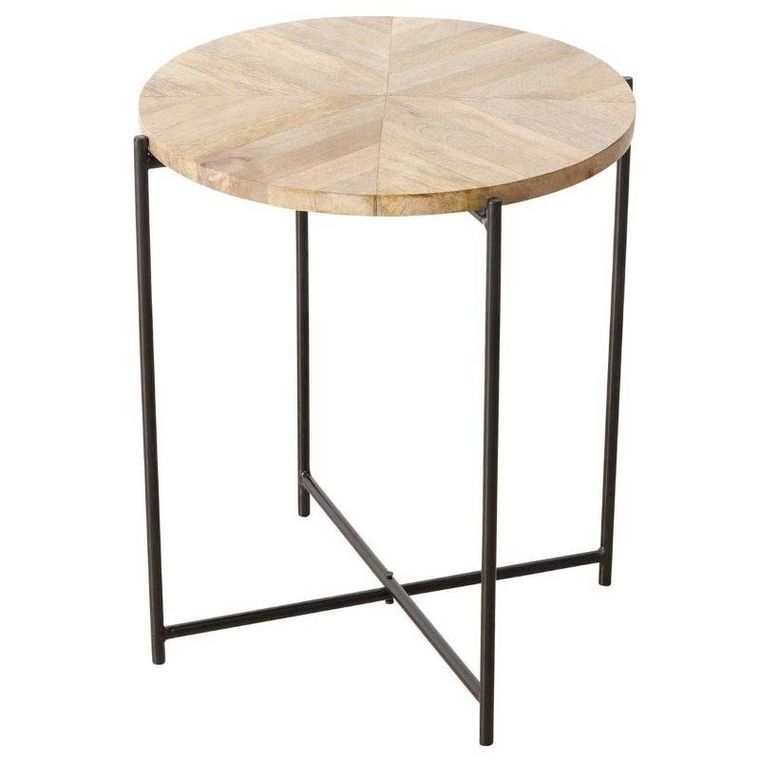 Boltze Home, stolik kawowy z blatem z drewna mango Mandi, Ø 46 cm