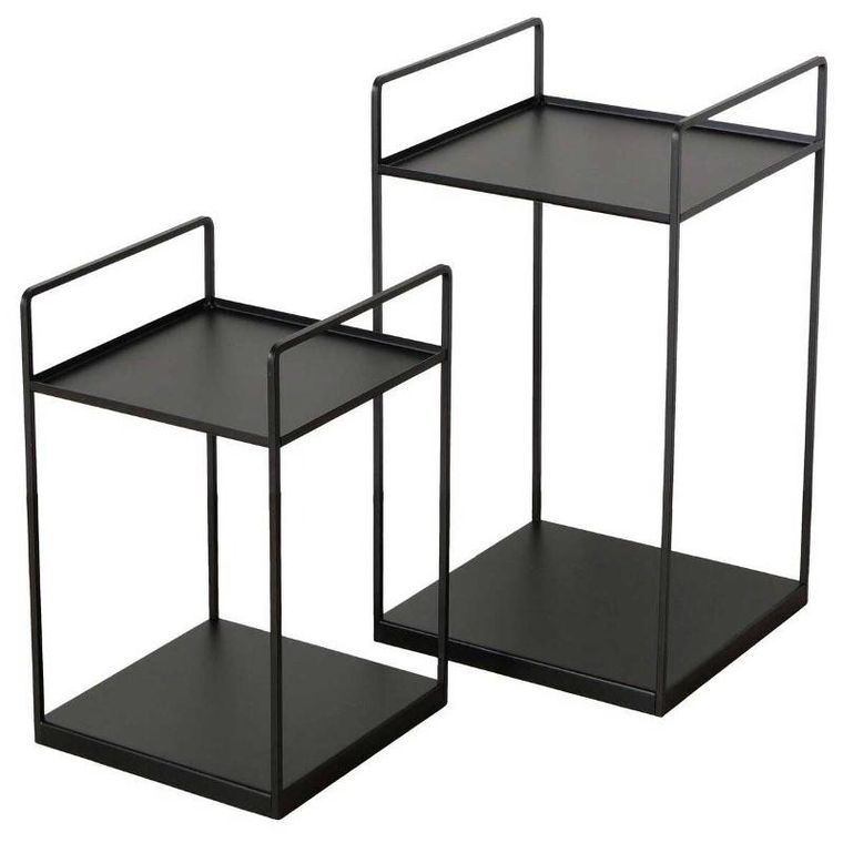 Boltze Home, stoliki kawowe loftowe czarne, Como, 2 szt.
